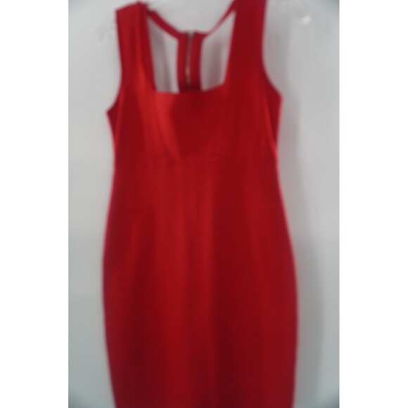 ARMANI EXCHANGE Red Sleeveless Bandage Bodycon Cutout Back Zipper Dress Sz M - Picture 5 of 10